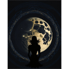 Woman watching the full moon