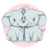 Loving Elephants - A Romantic Illustration