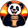 Panda panda bear drinks coffee