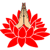 Red lotus namaste hands