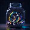 Katzen im Glas mit Regenbogen
