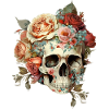 Skull with flowers