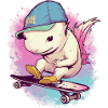Axolotl sur son skate