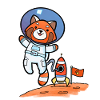 Red Panda Astronaut Cartoon