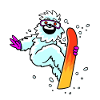 Snowboarding Yeti cartoon