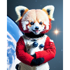 Happy Red Panda Austronaut