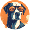 Dog with sunglasses