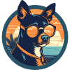 Dog with sunglasses