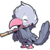 Cute shoebill playing flute