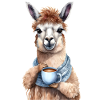 Lama mit Kaffee