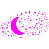 Moon and stars