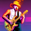 Guitarist on fire