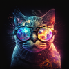 Katze im Rausch der Psychedelik