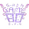 game 80s design purple