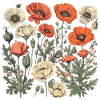 Beautiful Boho Poppy Herbarium Bouquet