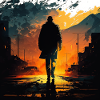 Urban Sunset Wanderer