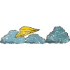 Papierflieger über den Wolken