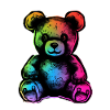 Rainbow teddy bear