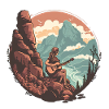 Serene Mountain Guitar Scene