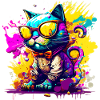 Cat in graffiti style