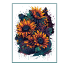Psychedelic Sunflowers Garden Nature