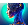 Biomechanical Woman Blue