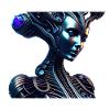 Biomechanical Tree Woman Robot