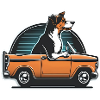Dog driving a car