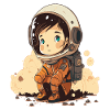 Cute and cute astronauts illustration