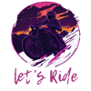 Let's Ride Synthwave Motorradfahrer