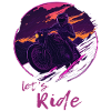 Let's Ride Synthwave Motorradfahrer