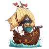 Cute and cute pirate illustration