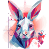 Rabbit Bunny Geometric Art