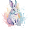 Rabbit Bunny Splash Watercolour