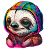 Baby Sloth Face Graffiti