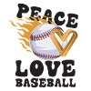 Girls Peace Love Baseball