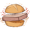 Leberkäse Fleischkäse Brötchen Fan