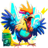 Angry rooster