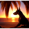 Sunset Doberman