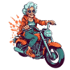 Cool old biker granny - motorcycle granny