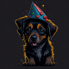 Dog with birthday hat