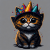 Cat with birthday hat