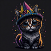 Chat avec chapeau d’anniversaire