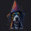 Dog with birthday hat
