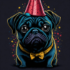 Dog with birthday hat