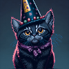 Cat with birthday hat