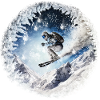 Skieur futuriste élégant