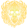 Golden Celtic Skull Tribal
