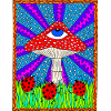 Hippie Magic Toadstool Rétro Psychédélique