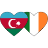 Azerbaijan Ireland Flag Heart